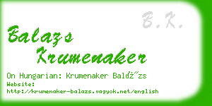 balazs krumenaker business card